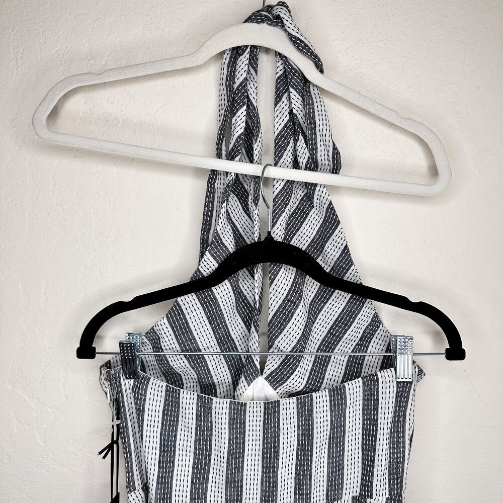 NWT House of Harlow x Revolve Amina White Black Embroidered Stripe Mini Dress Sm - Picture 10 of 13